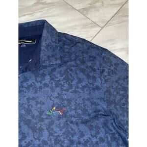 Greg Norman Play Dry Mens Pullover Shirt Size XL Blue Heather 1/4 Button-Up Logo